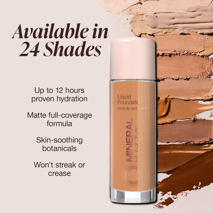 Full Coverage Foundation, Liquid Foundation - Neutral 3- Medium Complexion W/Neutral Undertones, Lightweight Matte Finish, up to 12 Hr Hydration, Hypoallergenic &amp; Vegan, 1 Fl. Oz
