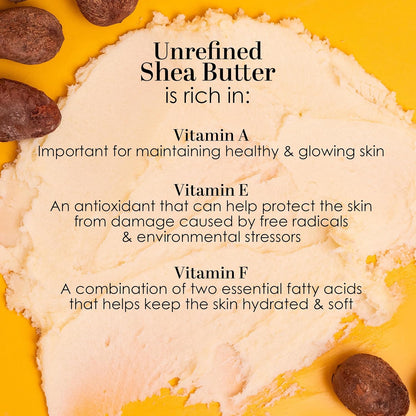 Raw Shea Butter - 100% Pure African Shea Butter for Hair and Body | with Natural Smoky Scent | Unrefined Moisturizer for Dry Skin, DIY Lip Balm, Body Butter and Soap 1Lb Bar