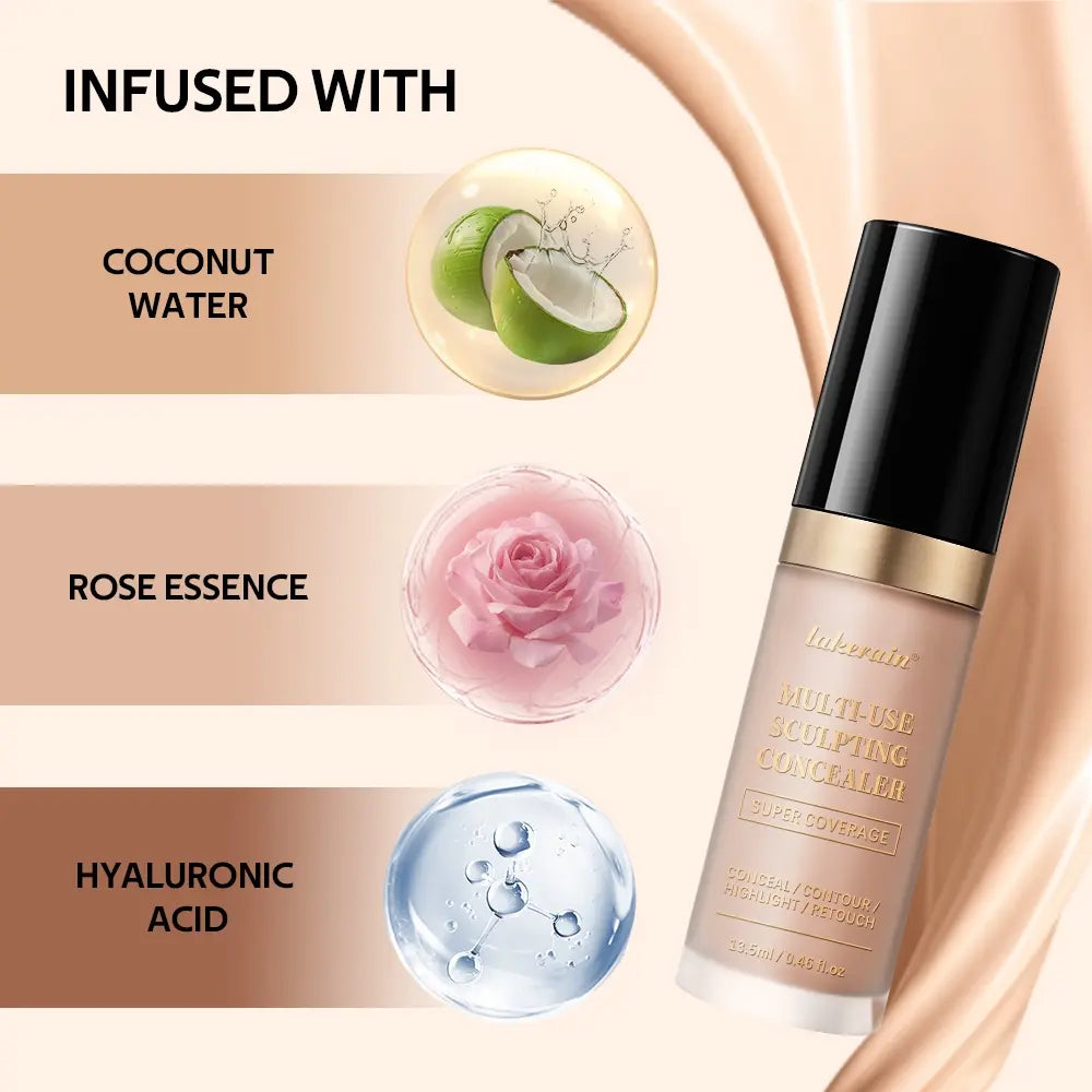 Long-Lasting Matte Concealer, 1 Count Full Coverage Flawless Concealer, Highlighting Concealer, Super Coverage Concealer, Makeup Products for Women &amp; Girls