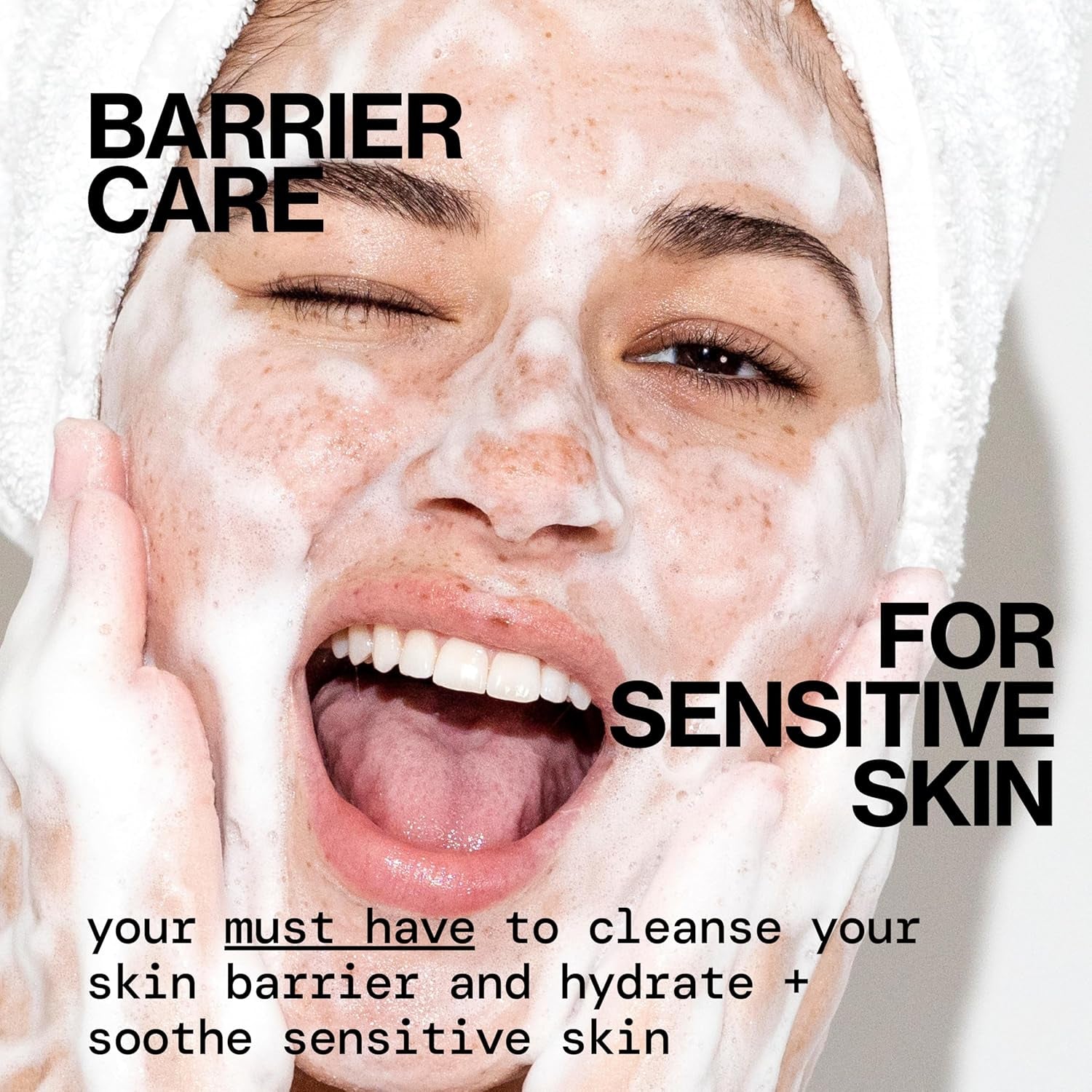 Face Wash for Sensitive Skin Facial Cleanser Vegan Ceramide Barrier Repair Extra Gentle for Daily Fragrance Free for Sensitive Skin, Clean Beauty, Vegan &amp; Cruelty-Free Dermatologist Tested