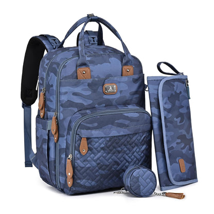 Dikaslon Diaper Bag Backpack with Portable Changing Pad, Pacifier Case and Stroller Straps, Large Unisex Baby Bags for Boys Girls, Multipurpose Travel Back Pack Moms Dads, Gray