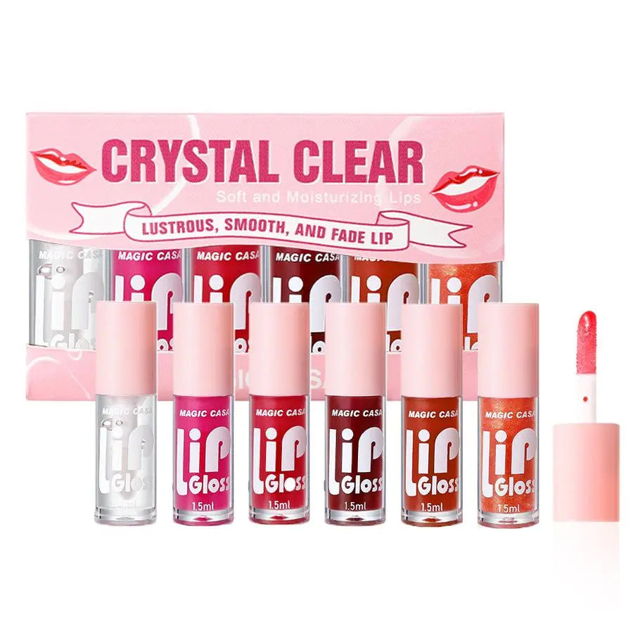 6 Color Lip Gloss Set, Moisturizing Lip Gloss, Glossy Lip Glaze, Plumping Lip Oil for Girls & Women, Lip Makeup Accessories, Cosmetic