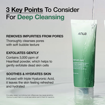 Heartleaf Quercetinol Pore Deep Cleansing Foam, Face Wash for Pore Refining Cleanser, Hydrating Daily Facial Cleanser for Double Cleansing, Gentle Foaming with BHA, Korean Skincare, 5.07 Fl.Oz