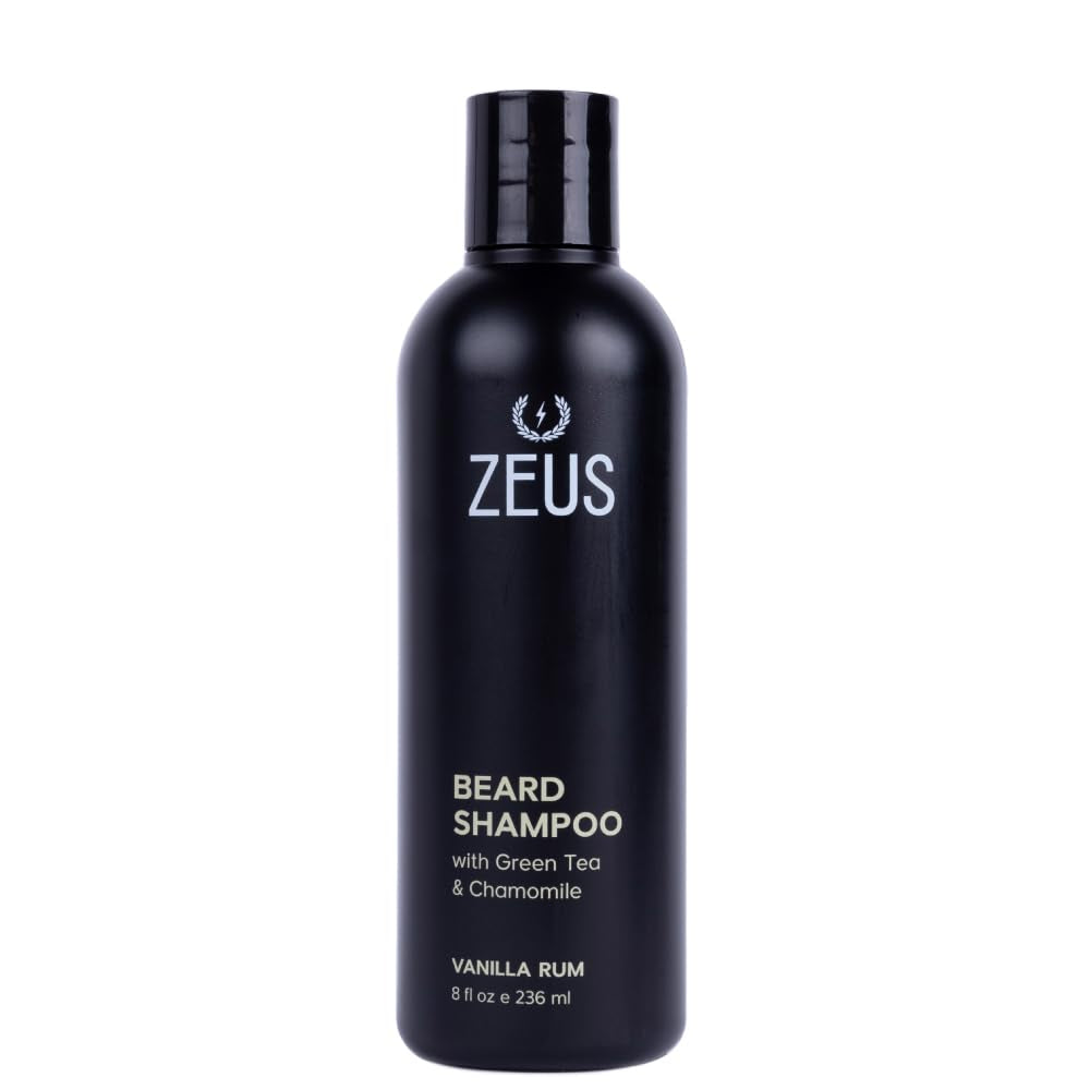 ZEUS Beard Shampoo Wash for Men with Natural Oils (8 Fl Oz) Sandalwood