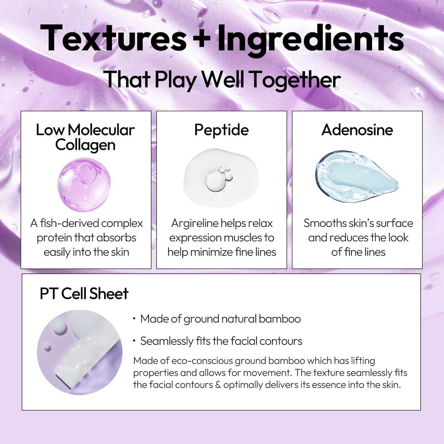 Collagen Sheet Mask, Firming Daily Face Mask with Collagen Peptides for Anti-Aging, Helps to Minimize Wrinkles, Restores Skin Elasticity &amp; Firmness, Hydrating, Korean Beauty, 5-Pack