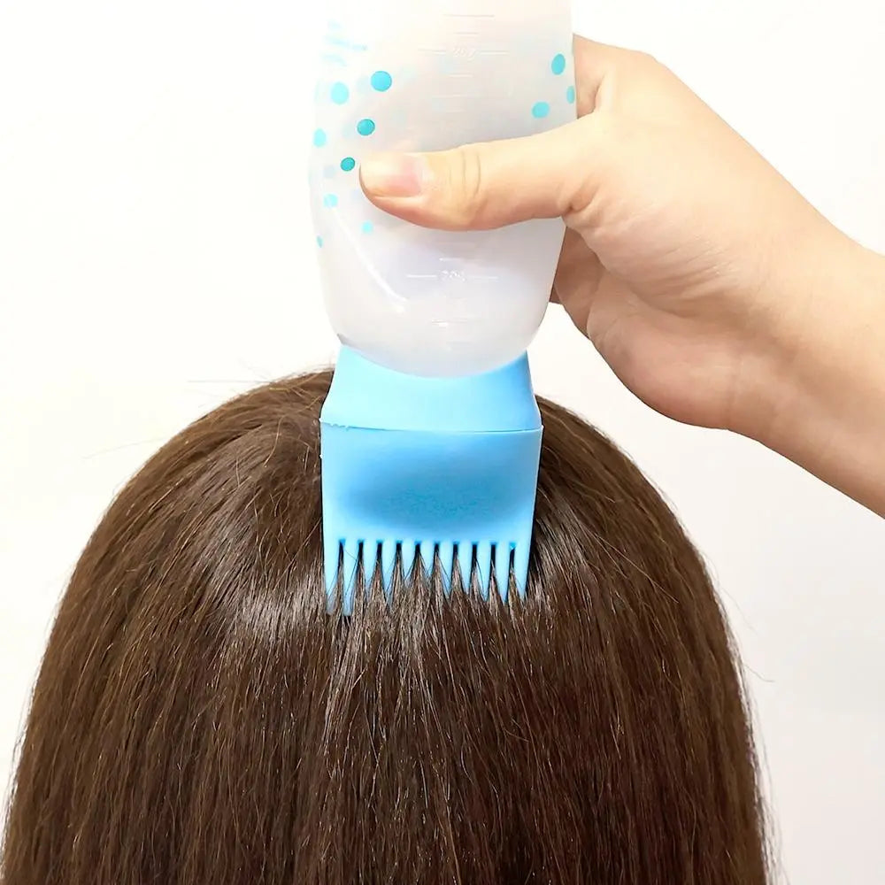 Hair Dye Root Comb Applicator Bottle, 2 Counts Household Hair Dye Auxiliary Brush Bottles, Hair Serum Applicator Bottle, Perm &amp; Dye Hair Oil Applicator, Hair Styling Tool Accessories