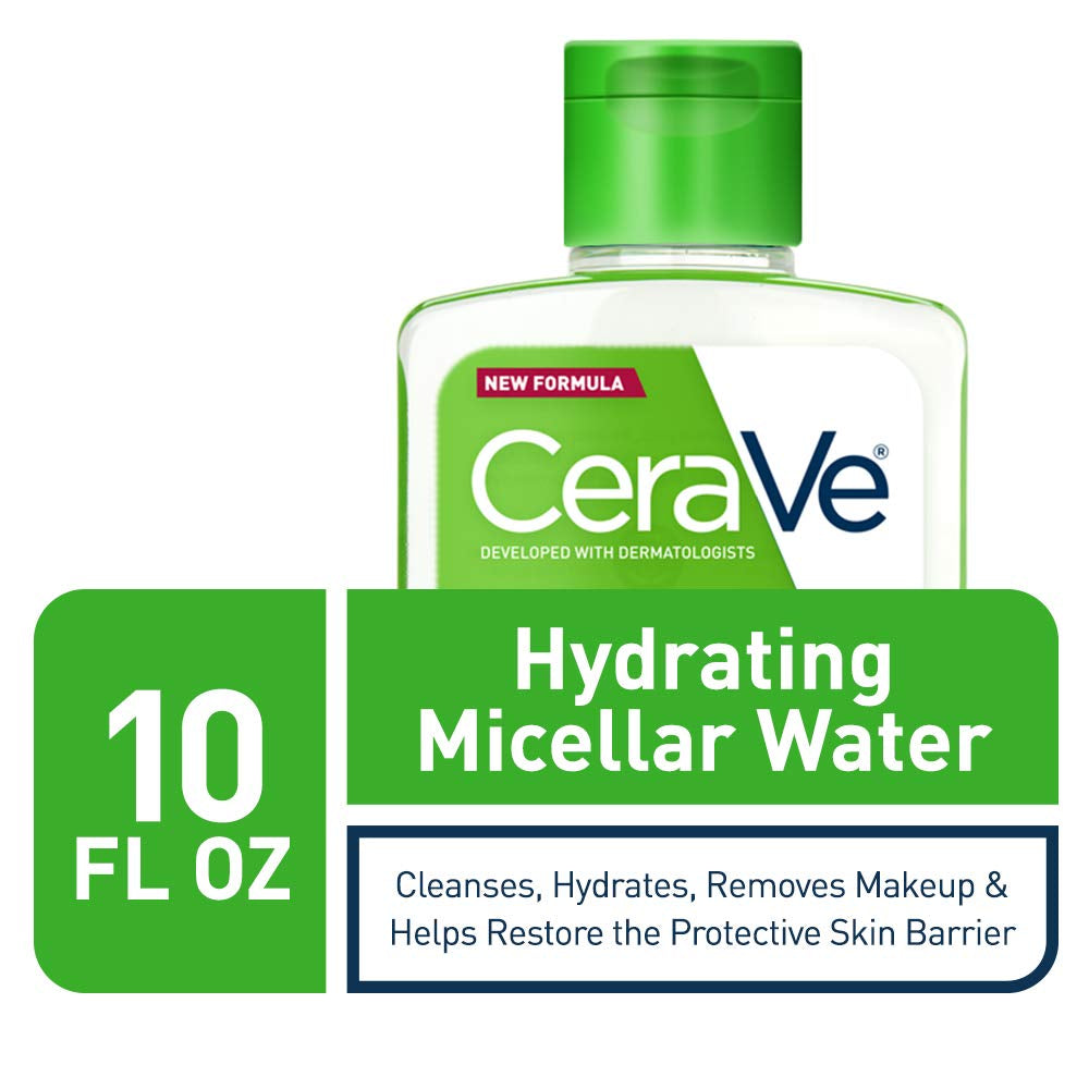 Micellar Water, Hydrating Facial Cleanser &amp; Eye Makeup Remover with Niacinamide, Ceramides &amp; Glycerin, Fragrance-Free &amp; Non-Irritating, 10 Fluid Ounces