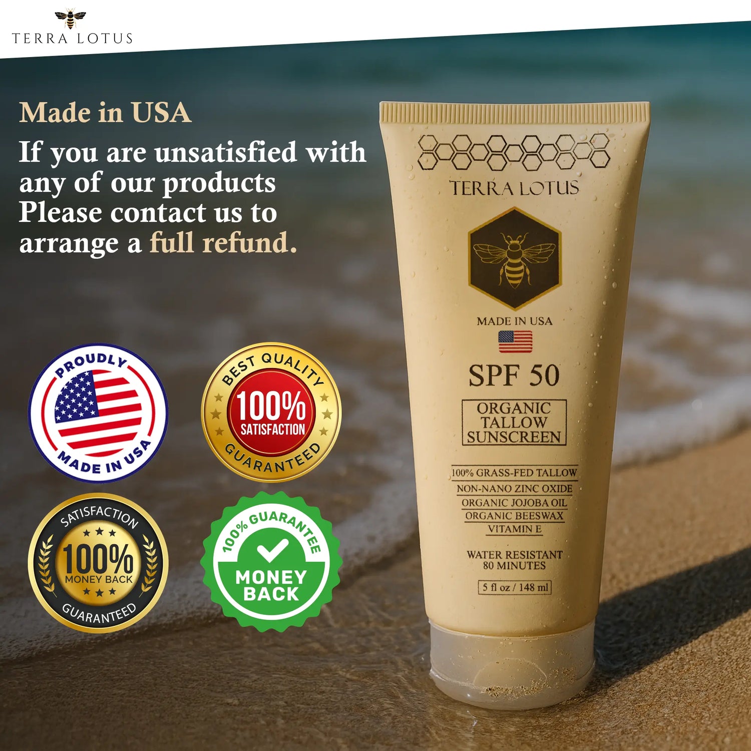 Non-nano zinc oxide and organic grass-fed tallow — clean ingredient breakdown