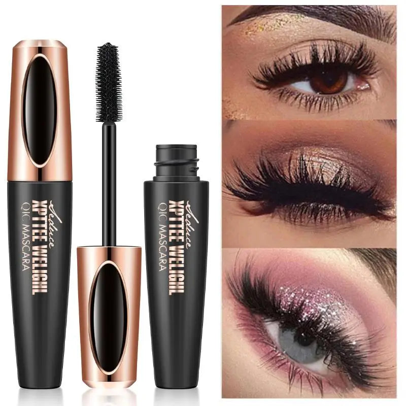 Waterproof Long-Lasting Mascara, 1 Pc Signal Black Glam Eye Lashes Lengthening Volumizing Styling Curling 4D Silicone Mascara Stick, Professional Eye Enhancement Product, Beauty Mascara, Enhancing Mascara, Glam Makeup, Voluminous Lengthening Mascara