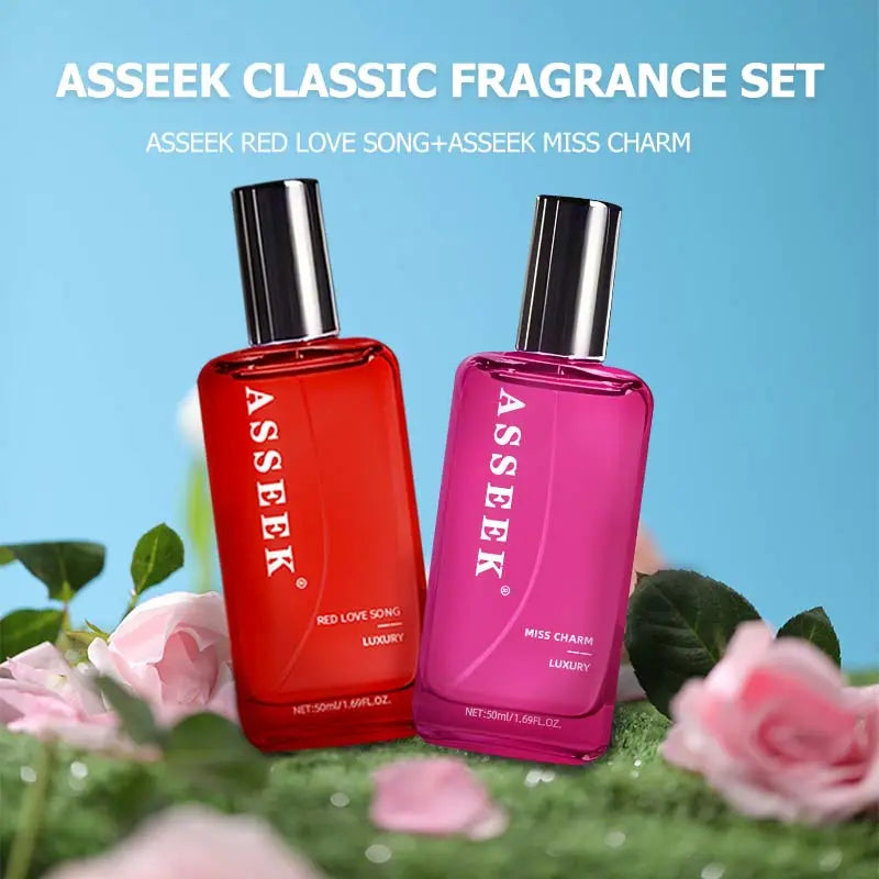 ASSEEK 2Pcs Long-Lasting Body Perfume for Women | Perfect for Dating, Daily Life, Parties and Gift Giving | 2 Different Fragrances with Orchid, Jasmine，Fruity Notes &amp; Brown Sugar Scents - 1.69 Oz/ Bottle