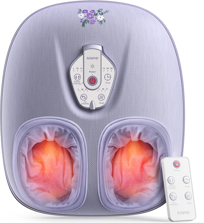 RENPHO Foot Massager Machine with Heat [2026 Upgraded], Birthday Gifts for Women Men Mom Dad, Shiatsu Foot Massager for Plantar Fasciitis, Cordless Control, Self Care Relaxation Gifts, Pink