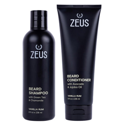 ZEUS Beard Wash Set for Men, Beard Shampoo &amp; Conditioner (Sandalwood)