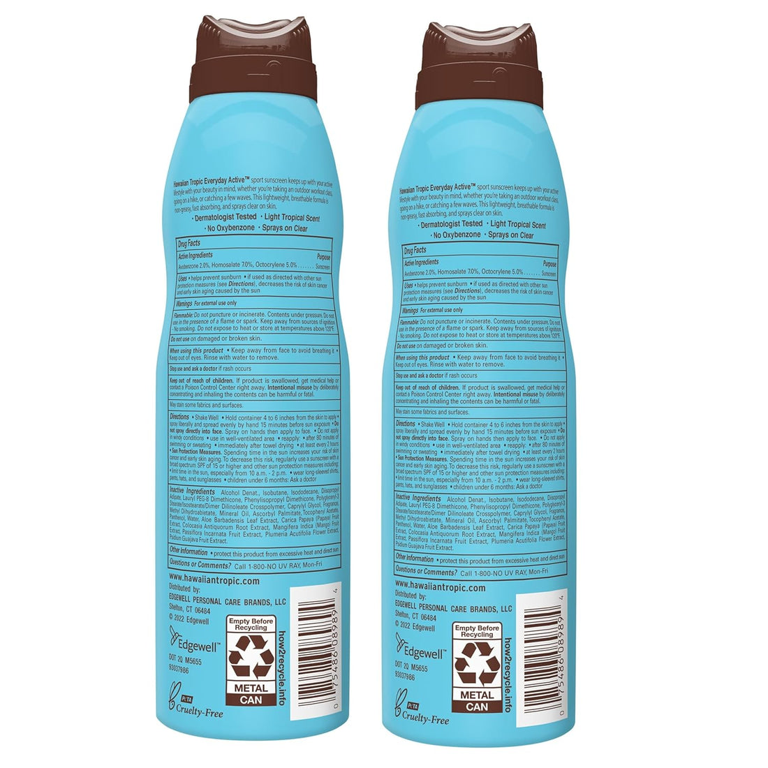 Everyday Active Clear Spray Sunscreen SPF 30|  Sunscreen Spray SPF 30, Sunblock, Oxybenzone Free, 6Oz Each Twin Pack