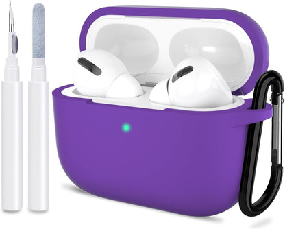 ATUAT for Airpods Pro 1St/2Nd Generation Case Cover, Protective Silicone Skin Accessories with Keychain for Women Men for Apple Airpods Pro 2019/2022 Charging Case,Front LED Visible-Midnight Green
