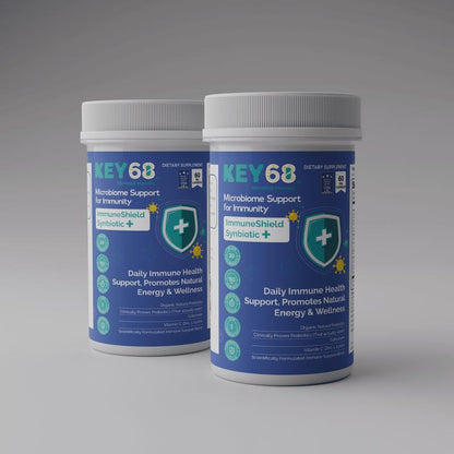 KEY 68 Probiotic Supplement for Men &amp; Women Advanced Organic Pre+Probiotics 20B CFU, Colostrum (25%Igg), Vitamin C,Zinc,L-Lysine–Gut Health &amp; Immune Support–60 Delayed Release Capsule -KEY68 Dietary Supplement