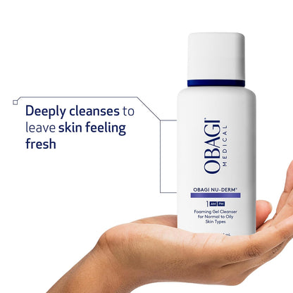Obagi Nu-Derm Foaming Gel Cleanser for Face – Deep-Cleansing &amp; Hydrating Facial Cleanser with Aloe Vera – for Normal to Oily Skin Types