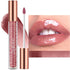 Nude Brown Lip Gloss Plumping Glitter Lip Gloss for Girls Women Lip Plumping Tinted Lipgloss High Pigment Plumper Long Lasting Moisturizing Lip Gloss Oil Shimmer Natural Lipstick Lip Liner(02