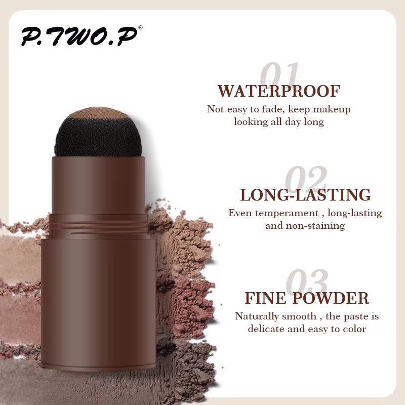 PTWOP One Step Eyebrow Stamp Shaping Kit Set Waterproof Women Makeup Brows Stencil and Kit Tattoo Eyebrow Brush Shipping Free