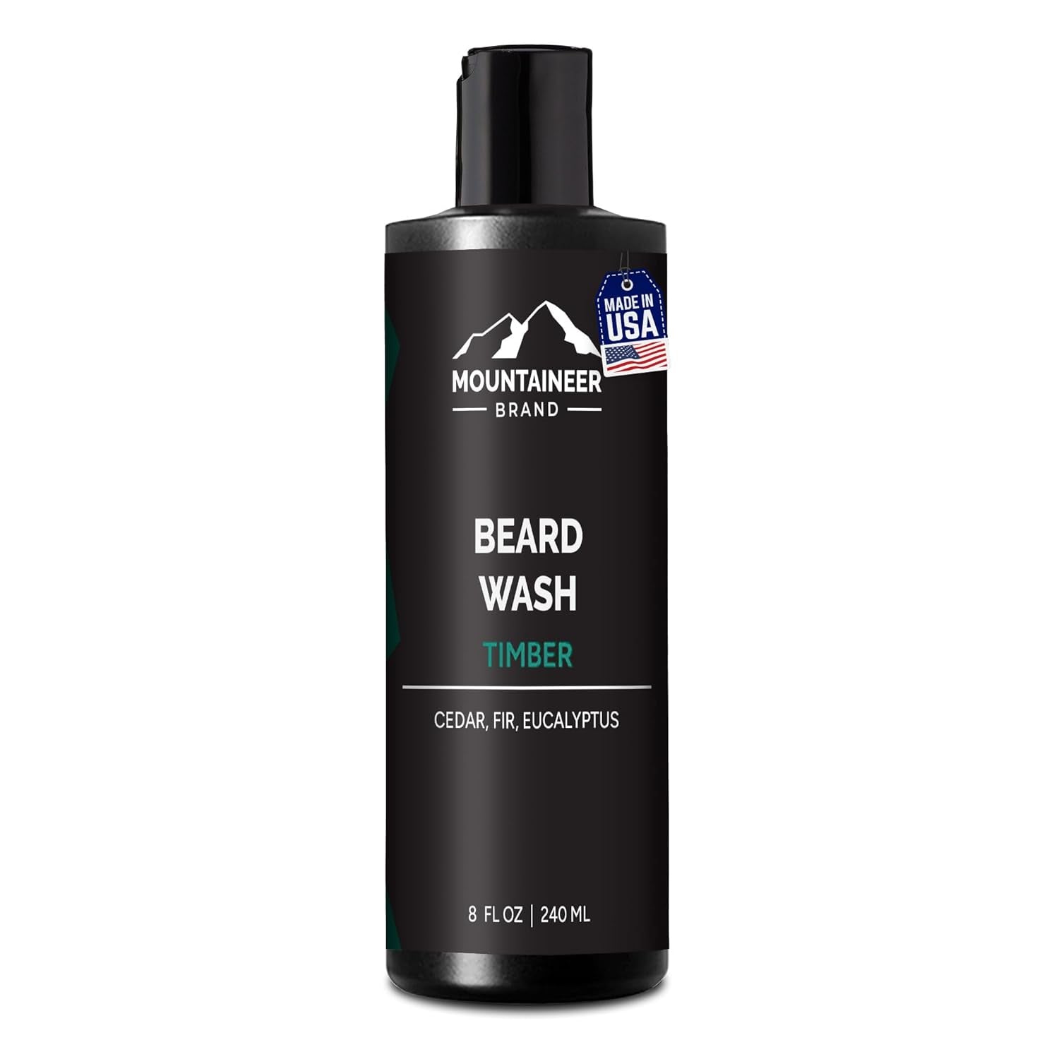 Mountaineer Brand Beard Wash for Men | 100% Natural Beard Shampoo | Thick Cleaning Softening Lather for Hair and Skin | Hydrate and Detangle | Grooming Treatment | Timber Scent 8Oz