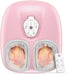 RENPHO Foot Massager Machine with Heat in pink, featuring controls for knead intensity and heat for self-care relaxation.