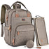 Dikaslon Diaper Bag Backpack with Portable Changing Pad, Pacifier Case and Stroller Straps, Large Unisex Baby Bags for Boys Girls, Multipurpose Travel Back Pack Moms Dads, Gray
