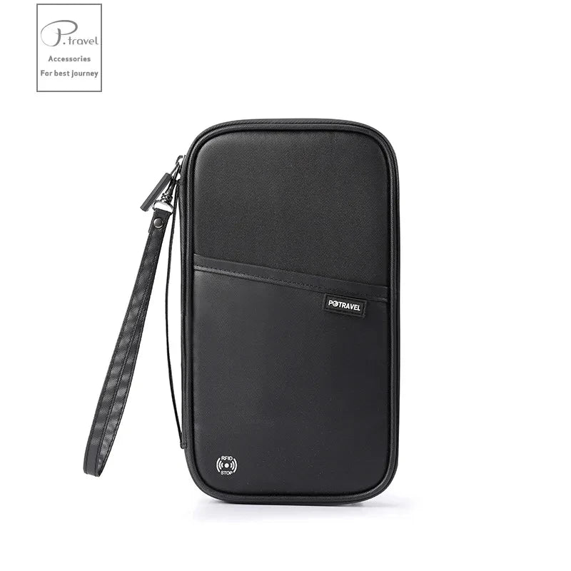 Travel Passport Wallet Organizer Bag with Card Holder Document Case for Family Crossbody Ticket Cash Storage Bag for Abroad Trip