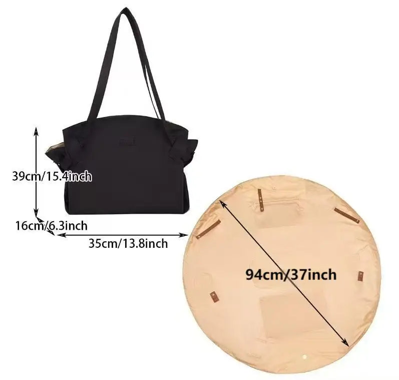 Large Capacity Foldable Travel Organizer Bag - Durable, Lightweight &amp; Waterproof Tote/Duffel, Includes Picnic Mat