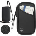 Travel Passport Bag Family Holder for 5 with RFID, Lightweight Portable Travel Organizer Passport Card Cover with Shoulder Strap