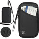 Travel Passport Bag Family Holder for 5 with RFID, Lightweight Portable Travel Organizer Passport Card Cover with Shoulder Strap
