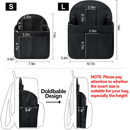 Backpack Organizer Insert Liner Hanging Travel Bag in Bag with Many Pockets