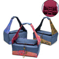 Silk Brocade Organizer, Portable Travel Storage Bag, Thickened, Inner Divided, Travel Cup Organizer, Large Capacity Cloth Bag