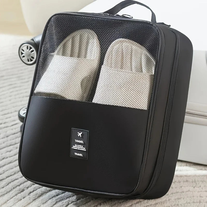 Travel Shoe Organizer - Hanging Organizer, Large Capacity, Multifunctional, Machine Washable, Space Saving, Multiple Compartment
