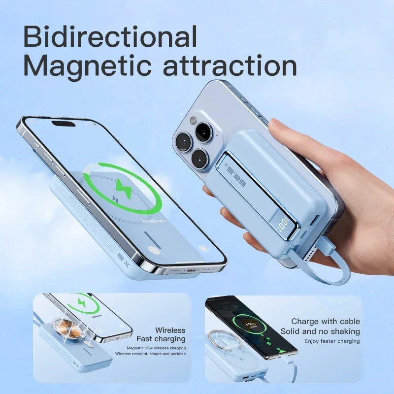 Magnetic Wireless Power Bank 10000mAh Portable PD 20W 3 in 1 Fast Charging External Battery for iPhone 15 14 13 Tel Accessories
