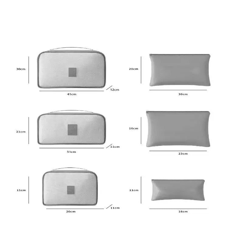 Travel Bag Organizer; 6-piece Large Suitcase Storage for Clothes, Shoes and Make-up