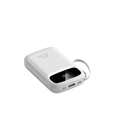 Portable Power Bank 10000–20000mAh with Built-In Cables