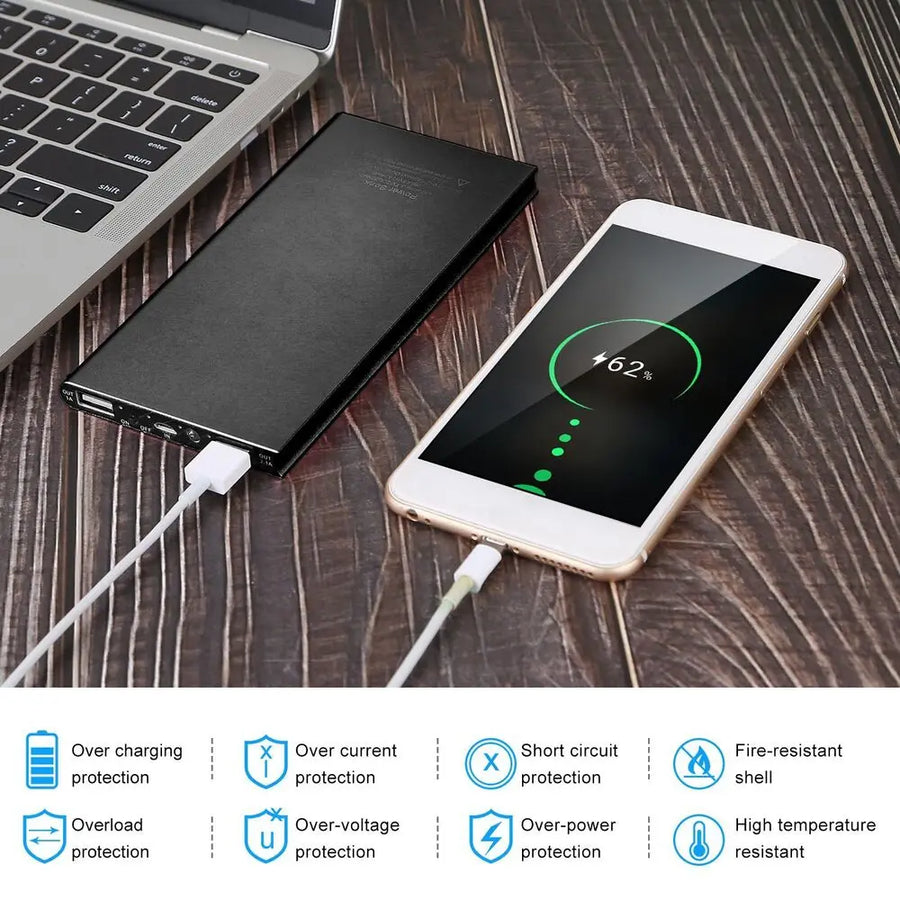 20,000mAh Travel Power Bank — Dual USB + LED Flashlight