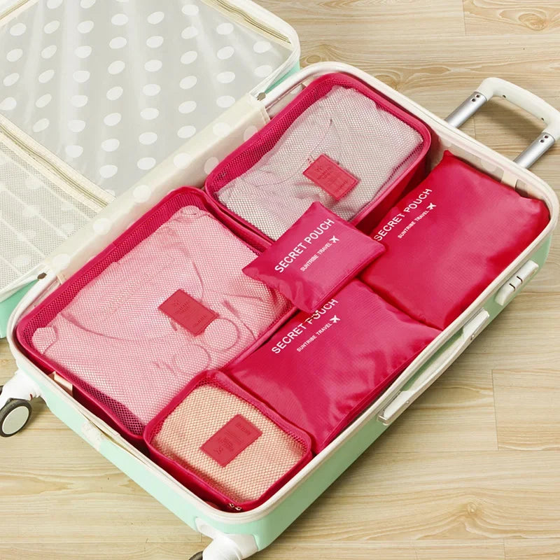 6pcs Travel Organizer Storage Bags Portable Travel Suitcases Organizer Travel Bag for Women Luggage Organizer Clothes Shoes Bag