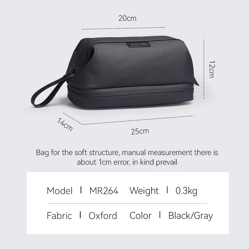 MARK RYDEN Men's Travel Organizer Bag Toiletries Wash Bag - Durable Storage for Personal Care Essentials