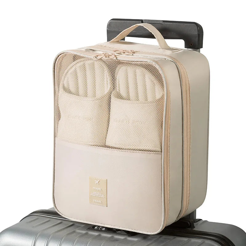 Travel Shoe Organizer - Hanging Organizer, Large Capacity, Multifunctional, Machine Washable, Space Saving, Multiple Compartment