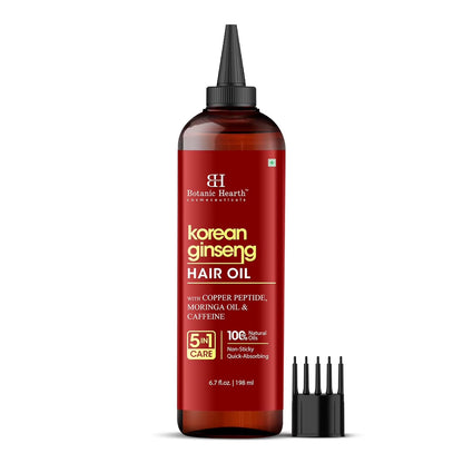 Korean Ginseng Hair Oil 6.7 Fl Oz | Nourishing &amp; Strengthening Hair Growth Oil | Lightweight, Non-Sticky Formula with Natural Oils for Healthy Scalp &amp; Stronger Hair
