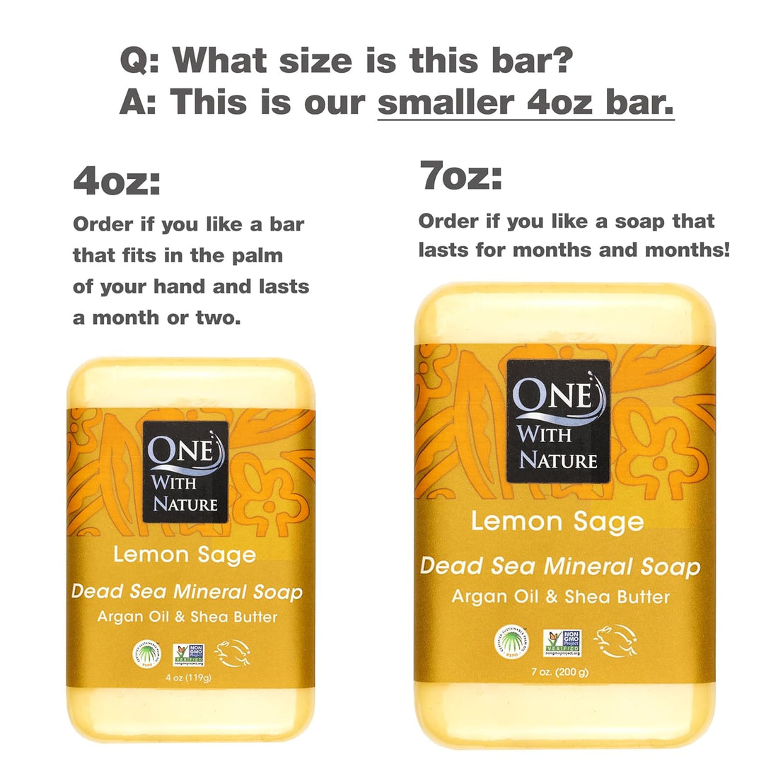 One with Nature Dead Sea Salt Lemon Sage Soap 4Oz 3-Pack – Purifying and Exfoliating Soap Bar with Dead Sea Minerals for Face &amp; Body, for Men &amp; Women