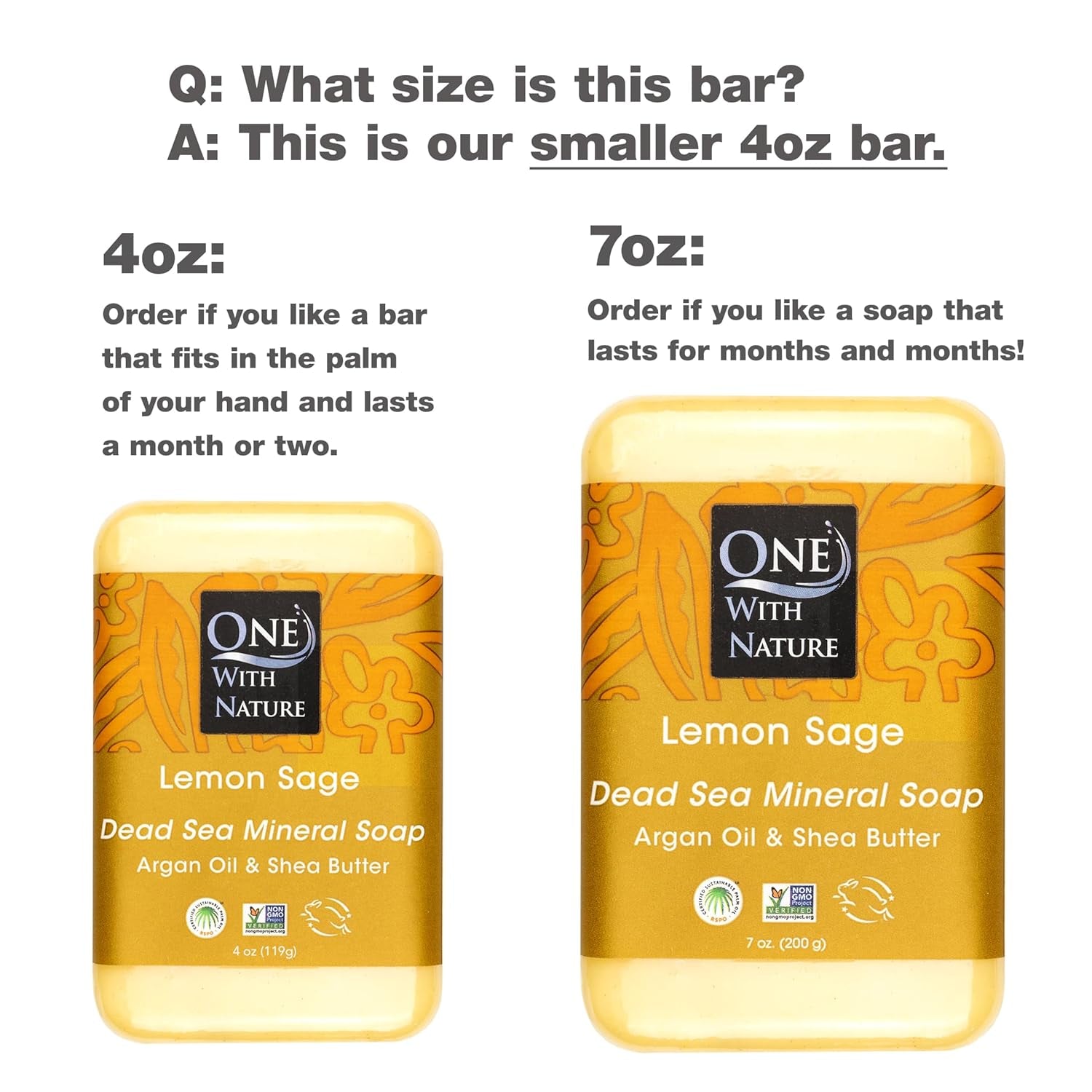 One with Nature Dead Sea Salt Lemon Sage Soap 4Oz 3-Pack – Purifying and Exfoliating Soap Bar with Dead Sea Minerals for Face &amp; Body, for Men &amp; Women
