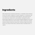 Ingredients for Medicube Red Succinic Acid Peeling Pads including succinic acid and panthenol for skincare.