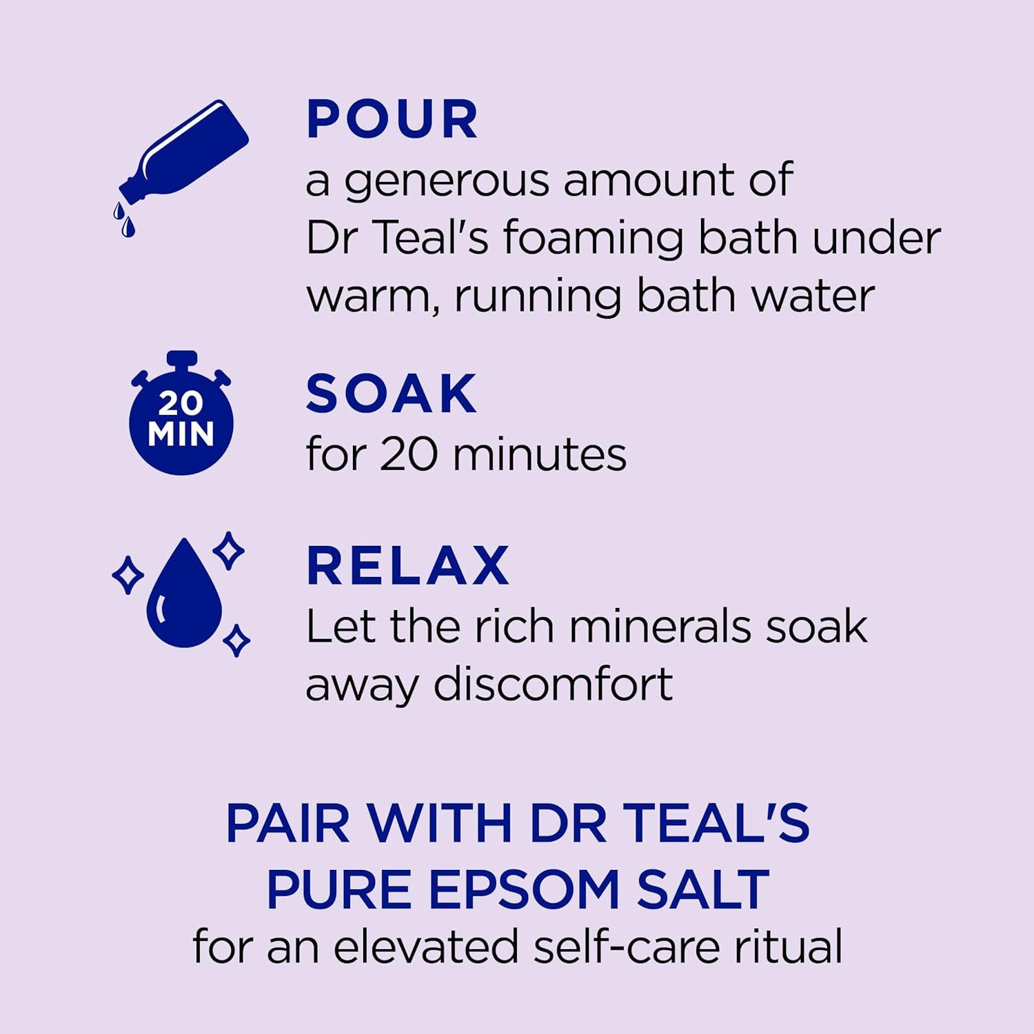 Foaming Bath with Pure Epsom Salt, Soothe &amp; Sleep with Lavender, 34 Fl Oz (Pack of 2)