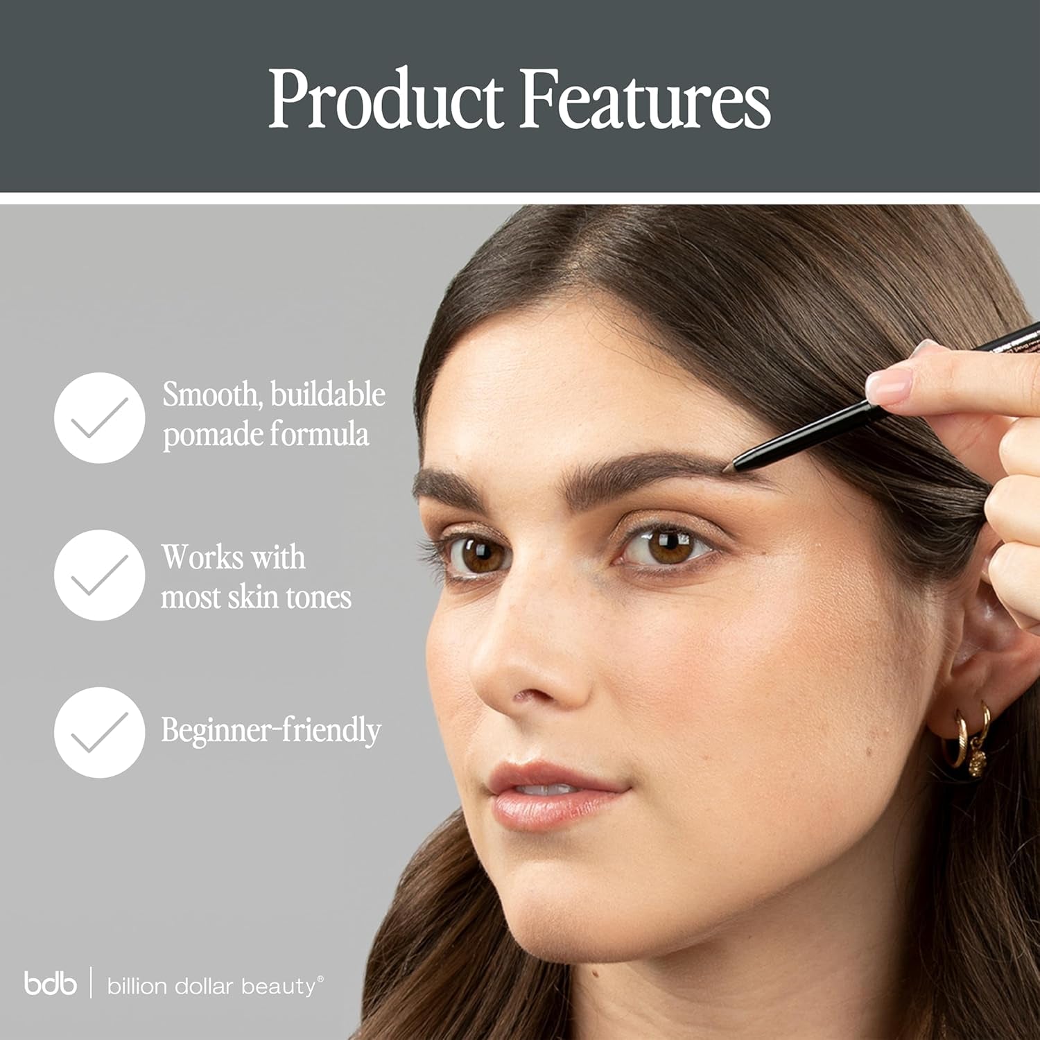 Universal Eyebrow Pencil – Dual-Ended Design with Precision Tip &amp; Spoolie, Matte Finish, Waterproof, Easy to Use, Vegan &amp; Cruelty-Free for Perfectly Defined Brows