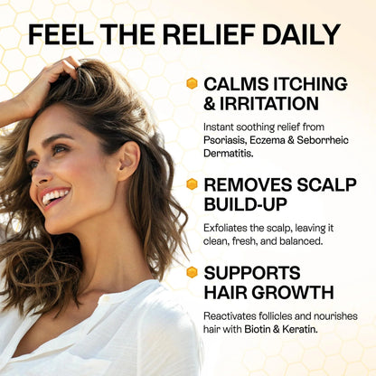 Psoriasis Shampoo for Dry Itchy Scalp Psoriasis Scalp Treatment for Eczema Relief Seborrheic Dermatitis Ringworm &amp; Folliculitis Itchy Scalp Shampoo for Flakes Acne with Manuka Honey
