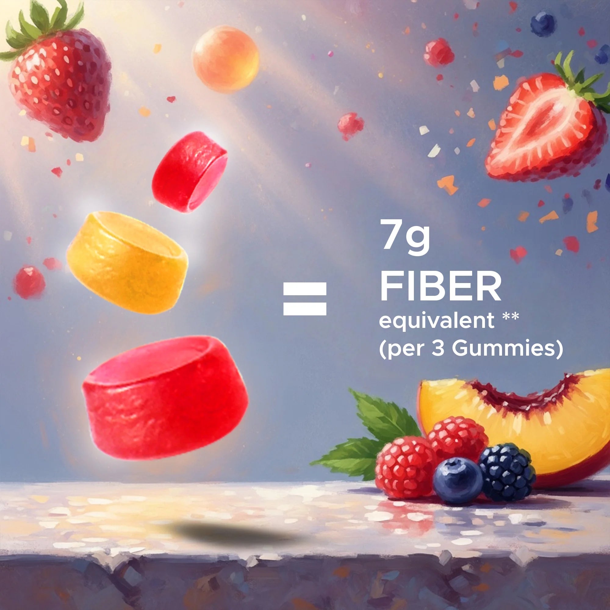 Prebiotic Fiber Gummies for Adults, 7G Extra Strength, Zero Sugar Added, 240 Pectin Based Gummies, Digestive Health &amp; Regularity Support