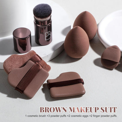 Professional Makeup Brush Set, Compact Makeup Brushes with Makeup Sponge &amp; Puff Kit, Complete Cosmetic Tools for Women, Makeup Accessories, Makeup Organizer Pouch