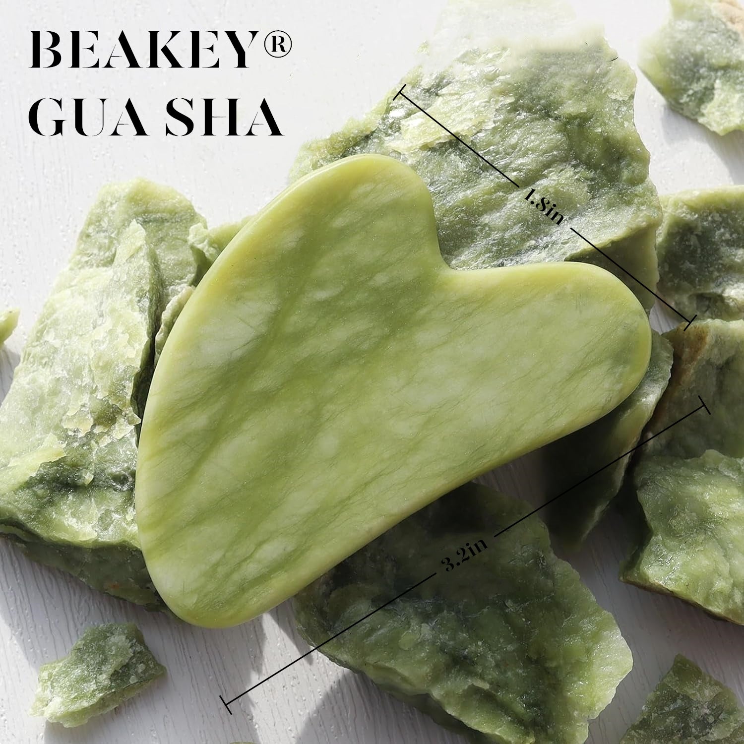 Jade Roller &amp; Gua Sha, Natural Jade Face Roller Gua Sha Tool Facial Skin Care Supplies, Green
