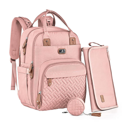 Dikaslon Diaper Bag Backpack with Portable Changing Pad, Pacifier Case and Stroller Straps, Large Unisex Baby Bags for Boys Girls, Multipurpose Travel Back Pack Moms Dads, Gray